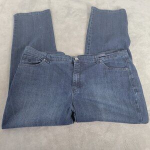 Gloria Vanderbilt Amanda Womens Jeans 18W Plus Slimming Dark Blue Denim SL56E